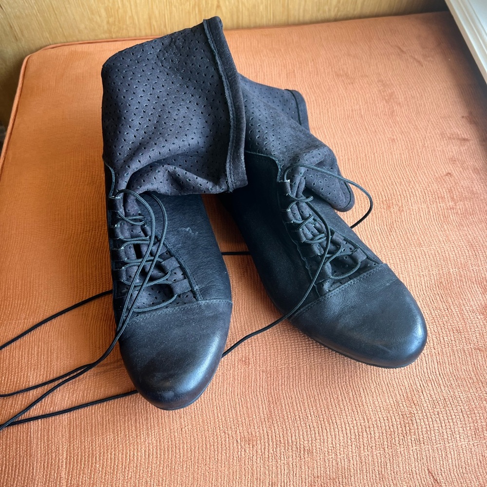 Suede lace up boots